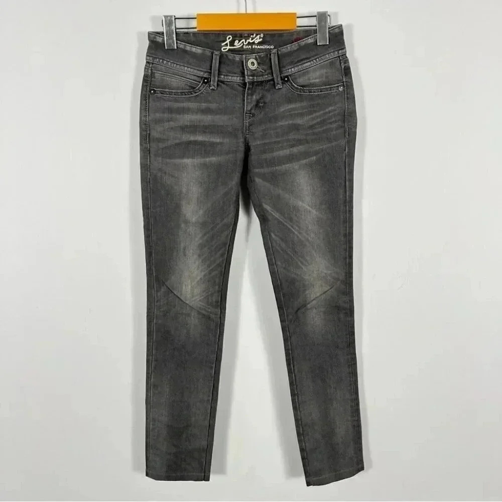 Levi's Washed Gray Skinny Y2K Indie Grunge Aesthetic 25